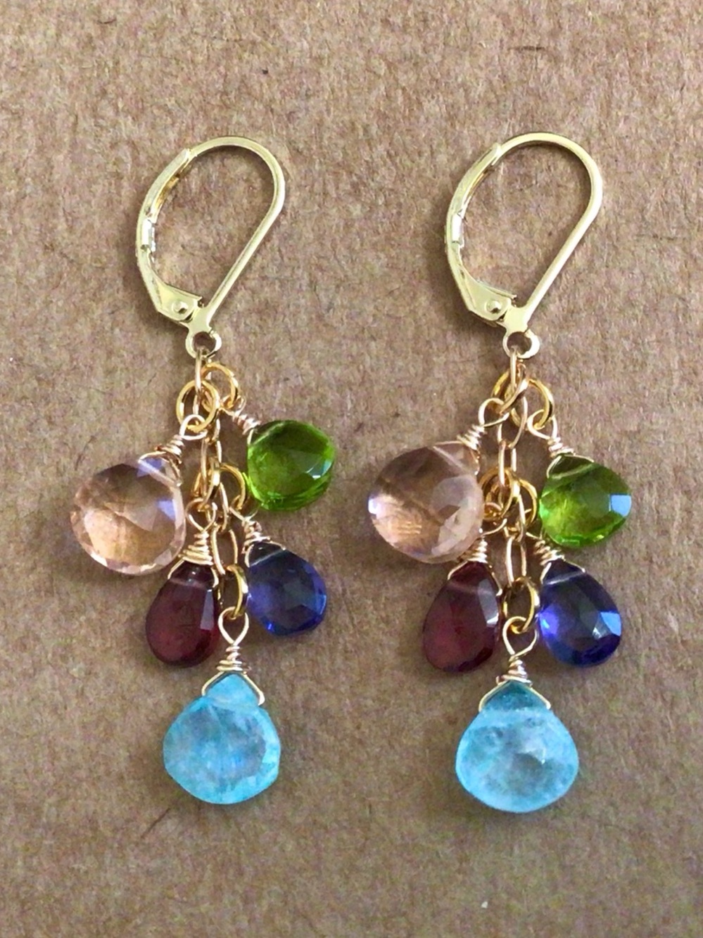 Gold Vermeil Natural Gemstones Sundance Charm earrings